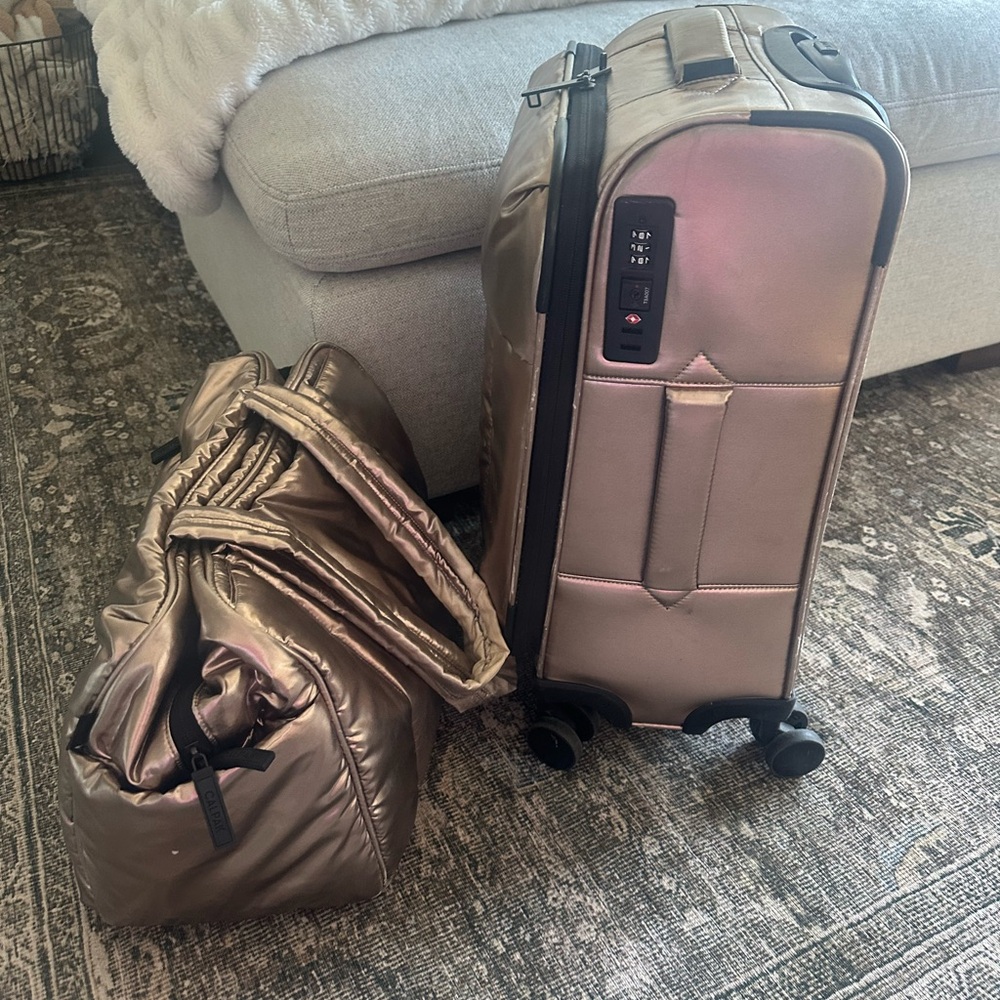 Calpak Luggage set- metallic gold 
carryon + matching duffel